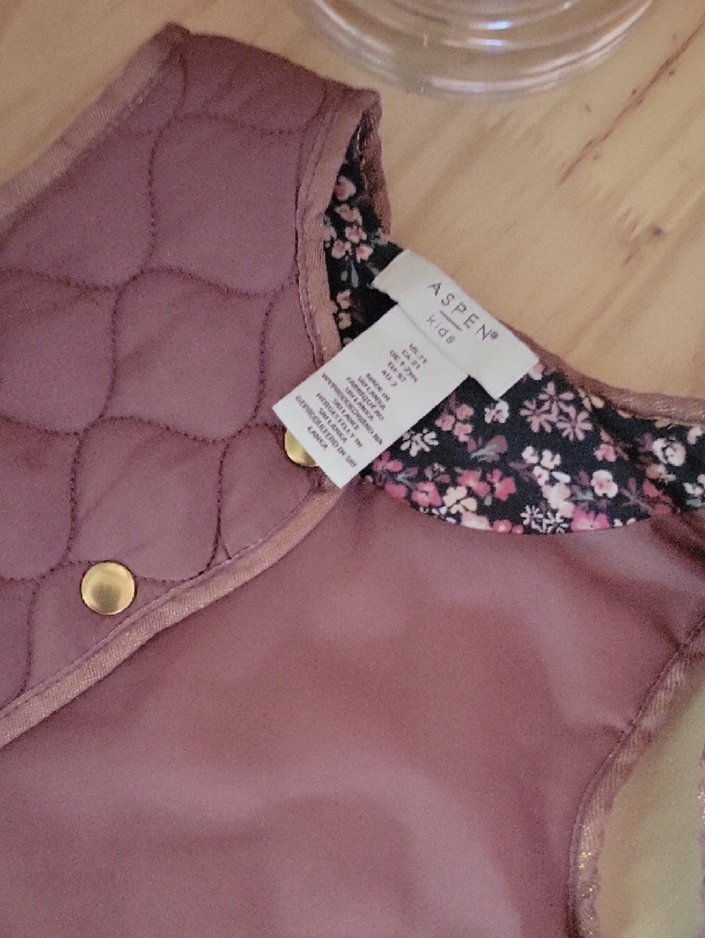Aspen Quilted Mauve Toddler Vest - Picture 4 of 10